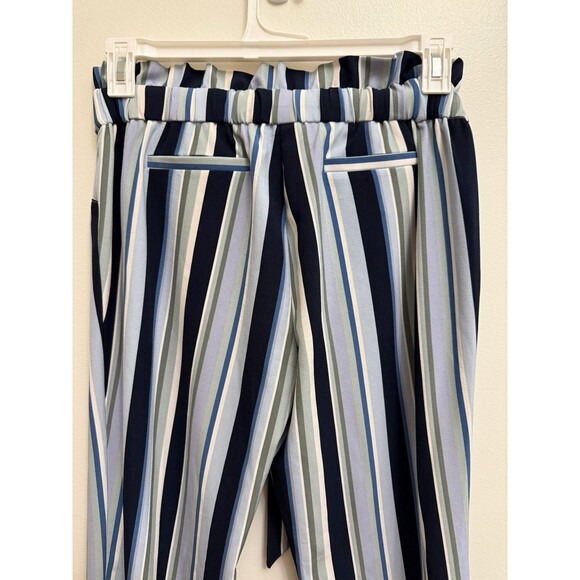 SOHO Apparel Paper Bag Pants Pull On Wide Leg Striped Tie Size Small - Picture 7 of 11
